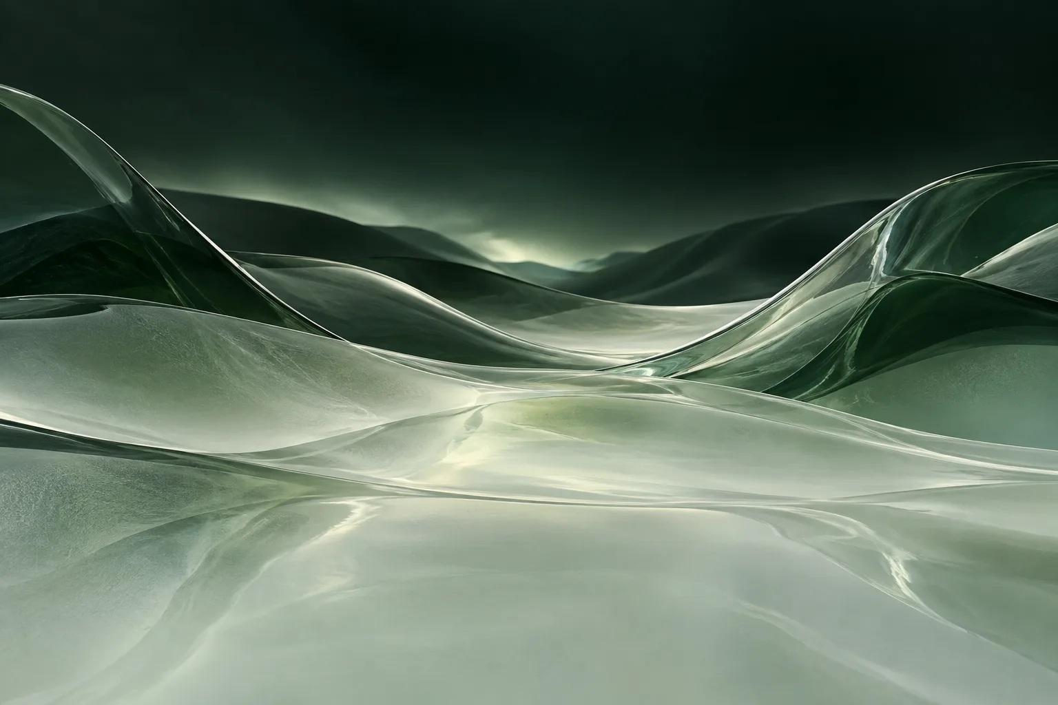 Abstract green glass landscape